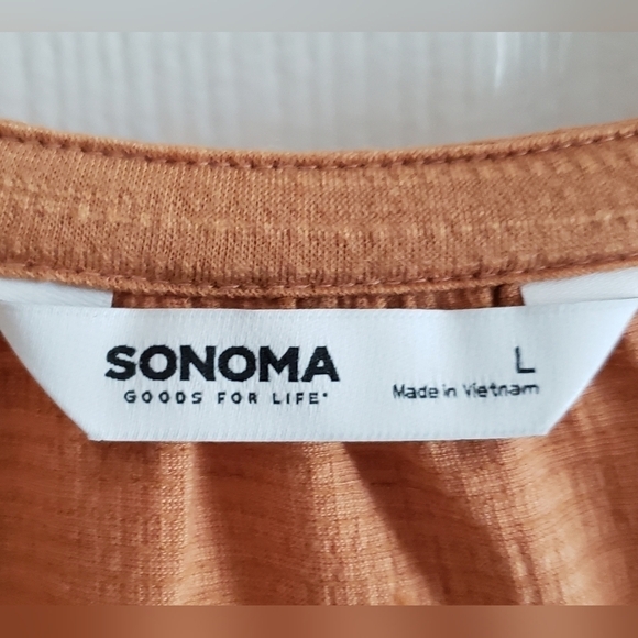 SONOMA V-NECK TOP SZ L LIGHT COPPER - Picture 6 of 8